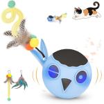 Interactive Cat Ball Toy with Feathers and Sounds