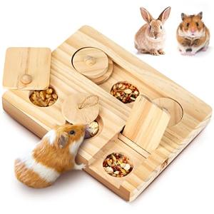 Interactive Wooden Foraging Toys for Small Pets
