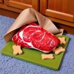 Plush Squeaky Steak Toy for Small Dogs