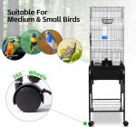 Black Iron Bird Cage with Stand and Storage