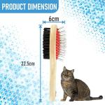 Double-Sided Wooden Dog Brush for Grooming
