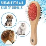 Double-Sided Wooden Dog Brush for Grooming