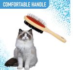 Double-Sided Wooden Dog Brush for Grooming