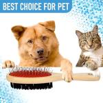 Double-Sided Wooden Dog Brush for Grooming