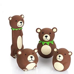 CHIWAVA Fun Squeaky Brown Bear Dog Toy Set