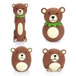 CHIWAVA Fun Squeaky Brown Bear Dog Toy Set
