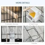 PawHut Bird Cage with Perches and Food Bowls