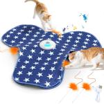 Rechargeable Interactive Cat Toy with Feather & Sound
