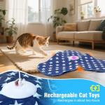 Rechargeable Interactive Cat Toy with Feather & Sound