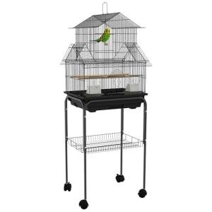 PawHut Bird Cage with Stand and Slide Tray
