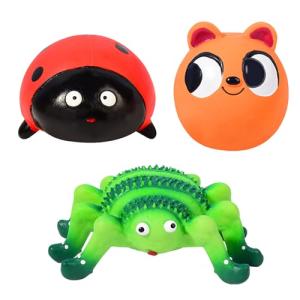 3-Pack Squeaky Latex Dog Toys for Fetching Fun