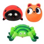 3-Pack Squeaky Latex Dog Toys for Fetching Fun
