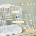 PawHut Bird Cage with Perches and Swing