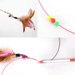 SLSON Interactive Feather Teaser Cat Toy Wand