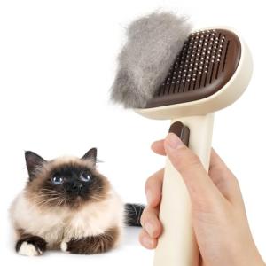 Aumuca Cat Brush with Release Button for Grooming