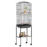 PawHut Black Bird Cage with Stand and Wheels