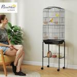 PawHut Black Bird Cage with Stand and Wheels