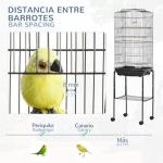 PawHut Black Bird Cage with Stand and Wheels