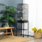 PawHut Black Bird Cage with Stand and Wheels