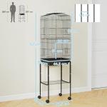 PawHut Black Bird Cage with Stand and Wheels