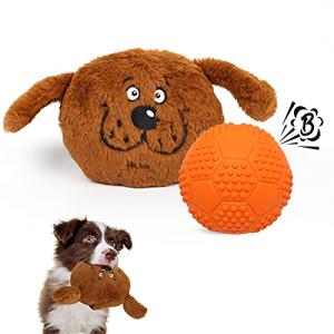 Namsan Interactive Plush Dog Toy with Squeaky Ball