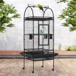 Large Rolling Bird Cage with Open Top - Black
