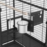 Large Rolling Bird Cage with Open Top - Black