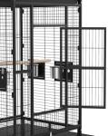 Large Rolling Bird Cage with Open Top - Black