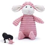 Zappi Co Pink Lamb Plush Dog Toy with Squeaker