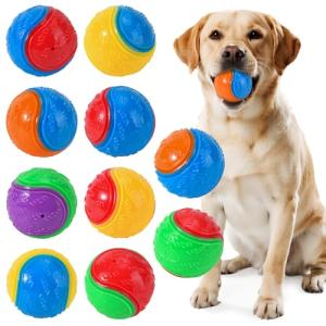 8-Piece Squeaky Indestructible Dog Balls Set