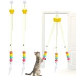 WOLMIK 2-Pack Interactive Cat Door Toys