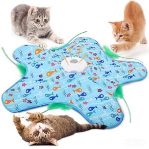 Automatic Interactive Feather Cat Toy with Sounds