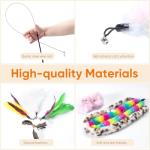 Interactive Feather Cat Teaser Wand with Bells