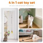 Interactive Feather Cat Teaser Wand with Bells