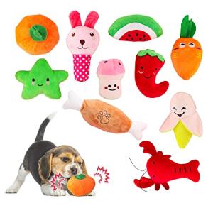 10 Pack Cute Squeaky Plush Dog Toys