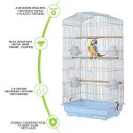 Spacious Bird Cage with Perches and Bowls