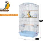 Spacious Bird Cage with Perches and Bowls