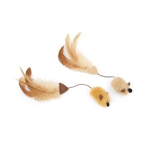 Feather Tail Mice Plush Cat Toys - 2 Pack