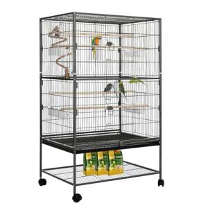 Large Bird Cage with Wheels and Accessories