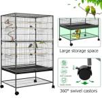 Large Bird Cage with Wheels and Accessories