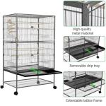 Large Bird Cage with Wheels and Accessories