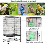 Large Bird Cage with Wheels and Accessories