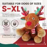 Christmas Reindeer Dog Toy with Squeaker & Crinkle Ears