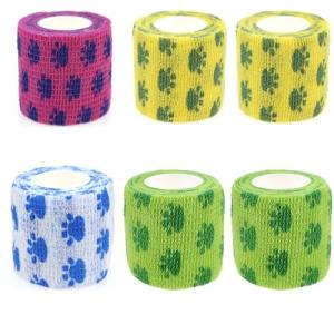 Self Adhesive Vet Wrap Bandage for Pets - 6 Rolls