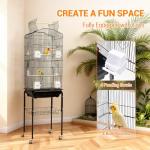 Large Metal Bird Cage with Play Top and Stand