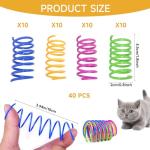 QILUCKY 40-Piece Colorful Cat Spring Toy Set