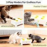 Interactive 2-in-1 Cat Toy with Moving Feathers