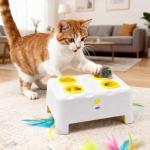 Interactive 2-in-1 Cat Toy with Moving Feathers