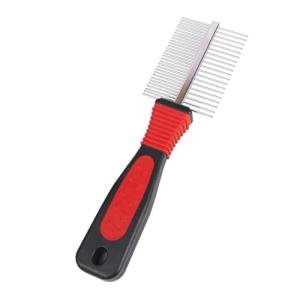 WOLMIK Double Row Pet Grooming Comb for Dogs and Cats