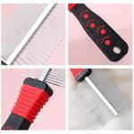 WOLMIK Double Row Pet Grooming Comb for Dogs and Cats